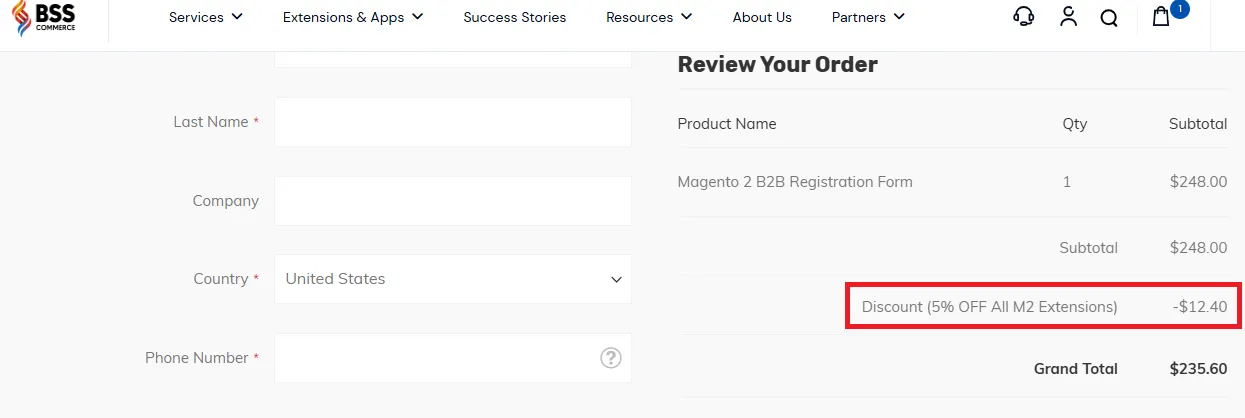 Bsscommerce 5% off coupon code